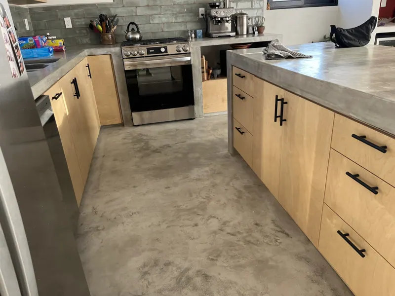 Kitchen cabinets with black pulls